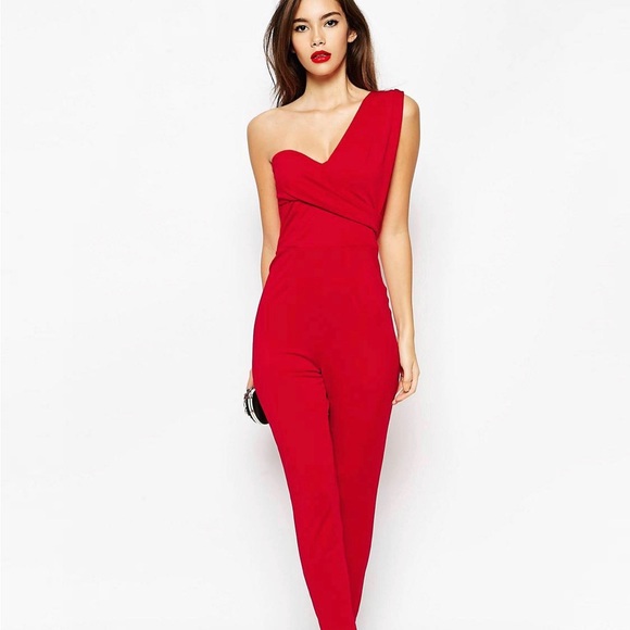 ASOS one shoulder draped jumpsuit NWT - Picture 2 of 6